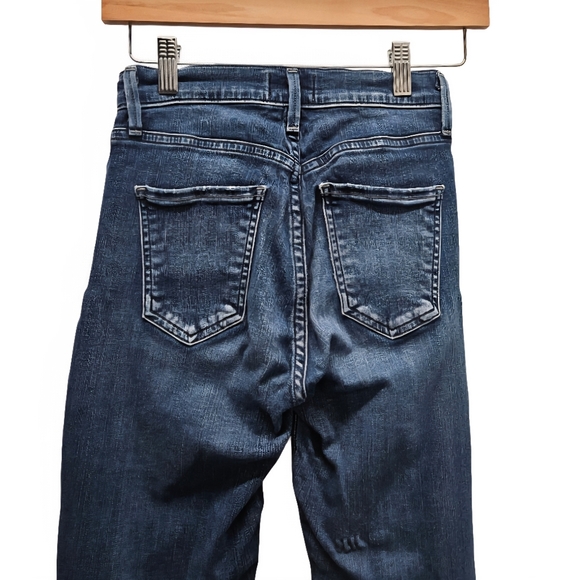 AGOLDE High Rise Raw Hem Crop Skinny Denim Jean Size 24 Dark Wash A018-2022 - Picture 6 of 16